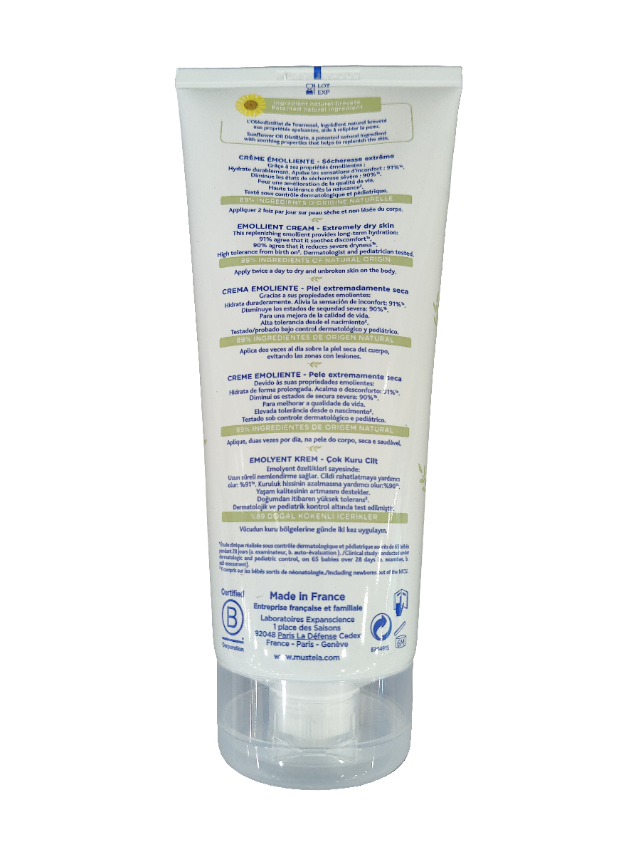 Mustela Stelatopia Emollient Baby Cream - with Natural Sunflower - 200ml