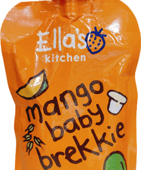Ella’s Kitchen Mango Baby Brekkie – Organic Smooth & Creamy Breakfast Puree for Babies 6+ Months – Made with Mangoes, Whole Milk Yogurt, Oats & Rice Flour – 100g – No Added Sugar, Salt, or Water - MINIMEE KIDS