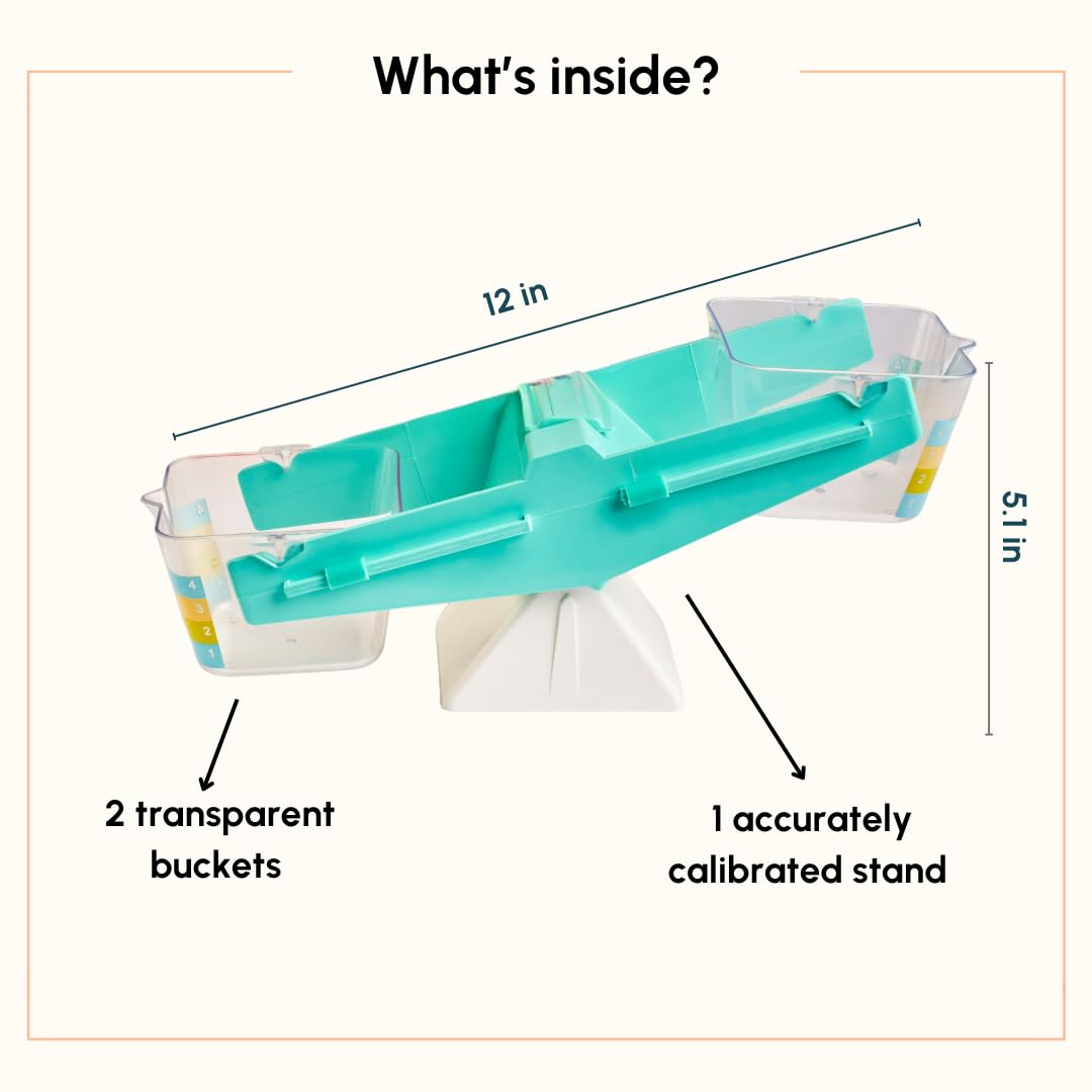 Curious Cub Wooden Balancing Scale, Educational Weighing Toy for Kids 3+ | Montessori-Inspired STEM Learning Game with Colorful Weights to Teach Balance, Mass, and Counting