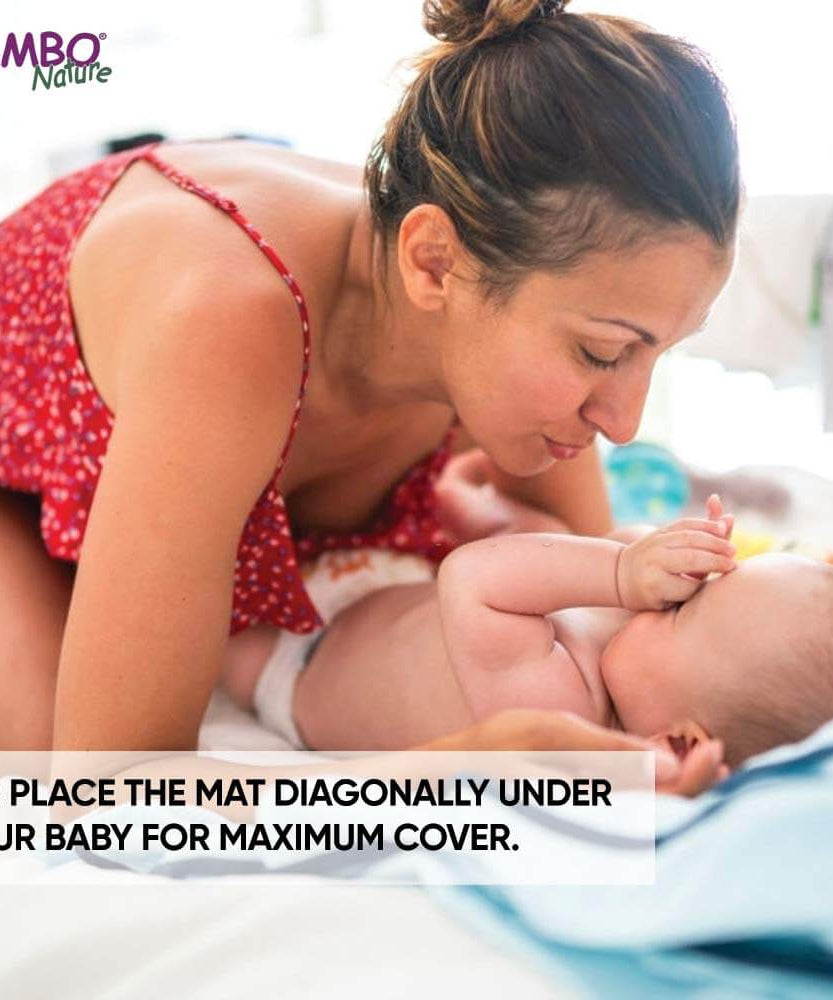 Bambo Nature Changing Mats - Eco-Friendly Disposable Baby Changing Pads, 10 Pack Highly Absorbent and Leak-Proof with Soft Top Layer, Ideal for Home and Travel Diaper Changes - MINIMEE KIDS