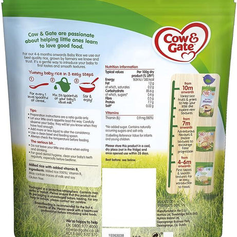 Cow & Gate Baby Rice Cereal for Babies from 4 to 6 Months – Smooth Texture First Spoonfuls with No Added Sugar | 100g Resealable Pack