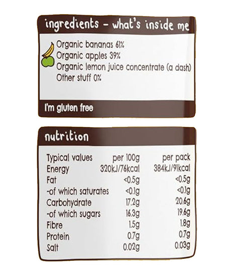 Ella's Kitchen Organic Bananas + Apples Puree - from 4 months | Perfect Smooth Baby Food | 120g - MINIMEE KIDS