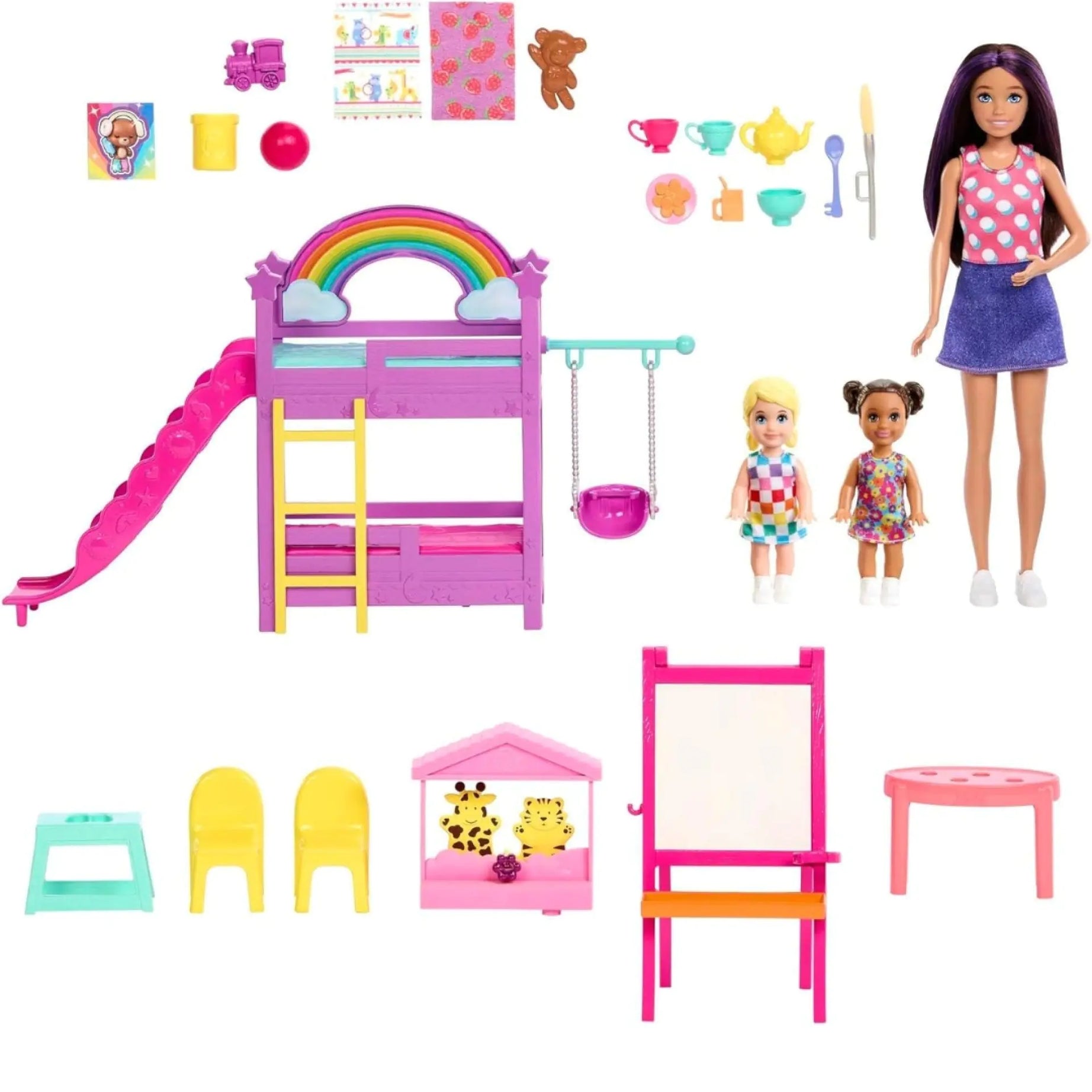 Barbie Skipper Babysitters Inc. Ultimate Daycare Playset with 3 Dolls, Furniture, Bunk Beds, and 15+ Accessories for 3+ Years