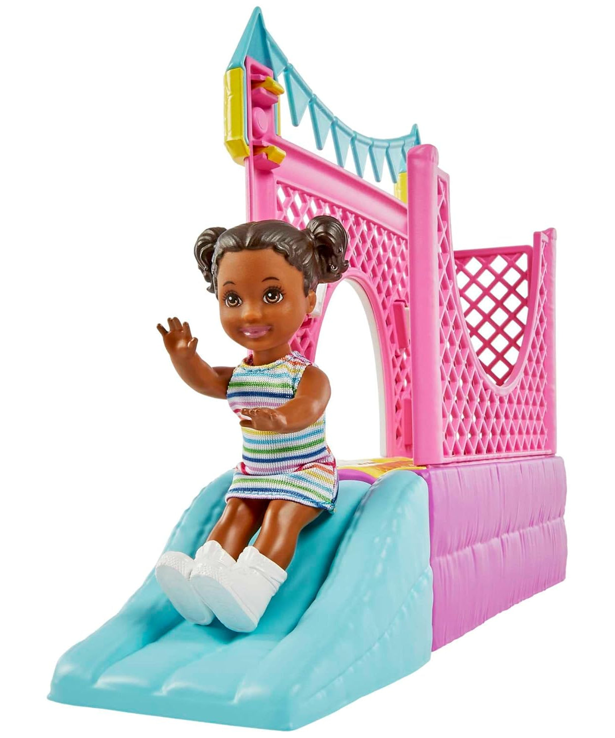 Barbie Skipper Babysitters INC Playset with Bounce House, Swing & Tricycle – Fun Playground Adventure for Kids 3+ Years - MINIMEE KIDS