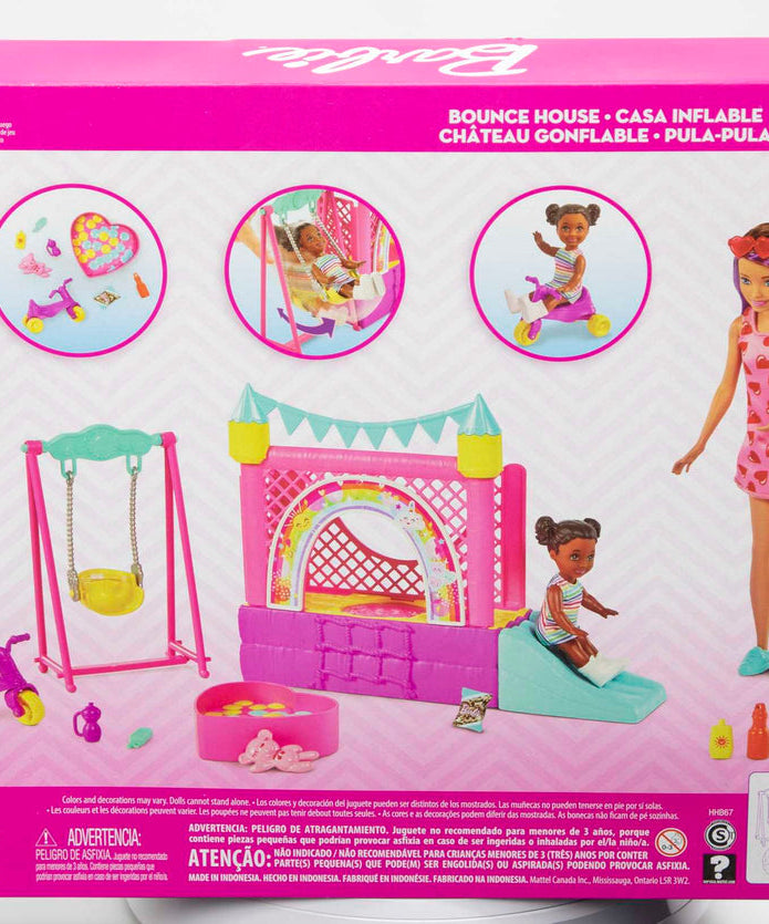 Barbie Skipper Babysitters INC Playset with Bounce House, Swing & Tricycle – Fun Playground Adventure for Kids 3+ Years - MINIMEE KIDS