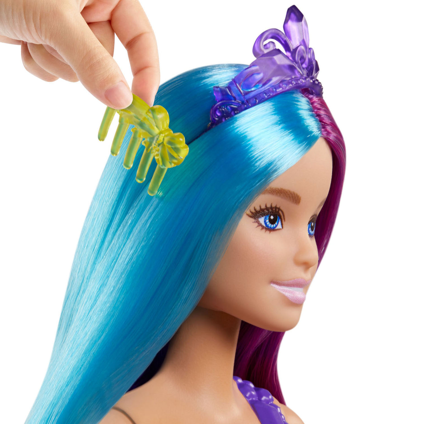 Barbie Dreamtopia Mermaid Doll (13-Inch) with Extra-Long Two-Tone Fantasy Hair, Hairbrush, Tiaras & Styling Accessories, Perfect Gift for Ages 3 and Up