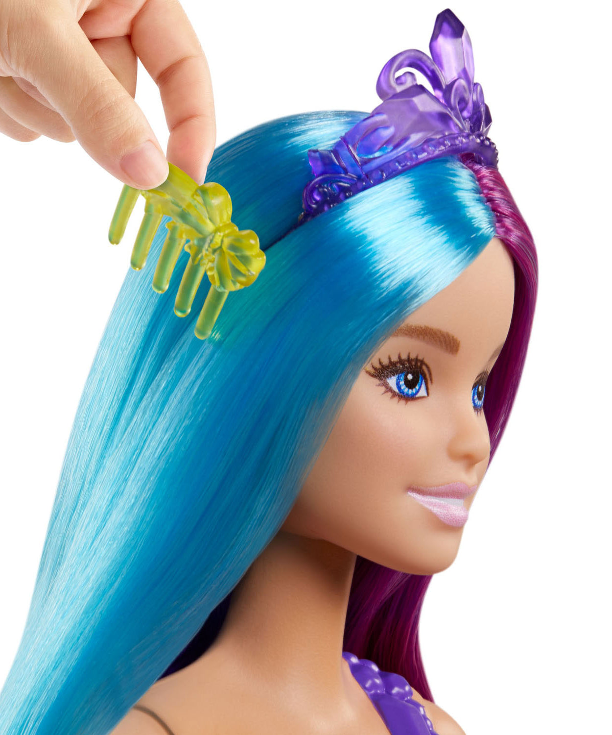 Barbie Dreamtopia Mermaid Doll (13-Inch) with Extra-Long Two-Tone Fantasy Hair, Hairbrush, Tiaras & Styling Accessories, Perfect Gift for Ages 3 and Up