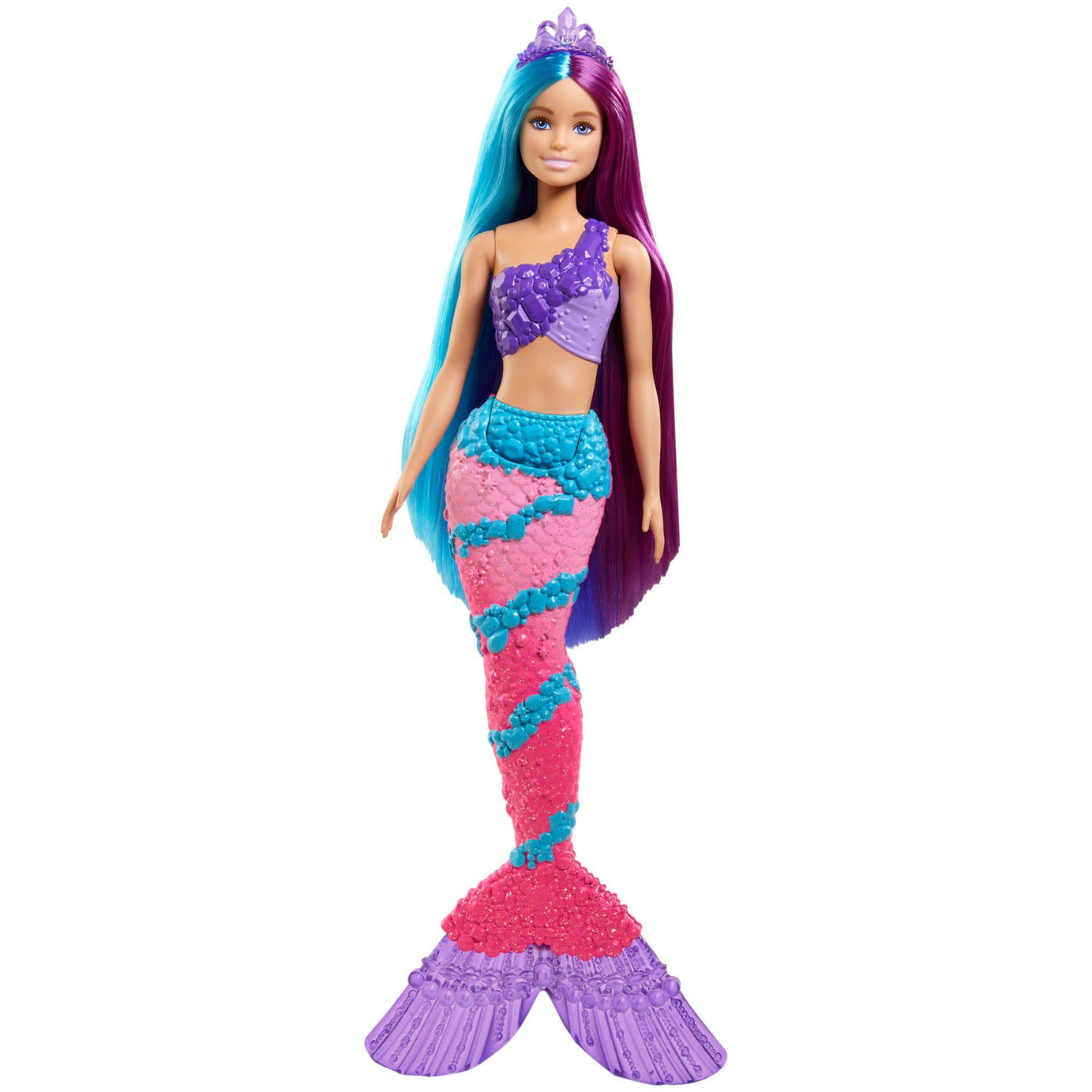 Barbie Dreamtopia Mermaid Doll (13-Inch) with Extra-Long Two-Tone Fantasy Hair, Hairbrush, Tiaras & Styling Accessories, Perfect Gift for Ages 3 and Up