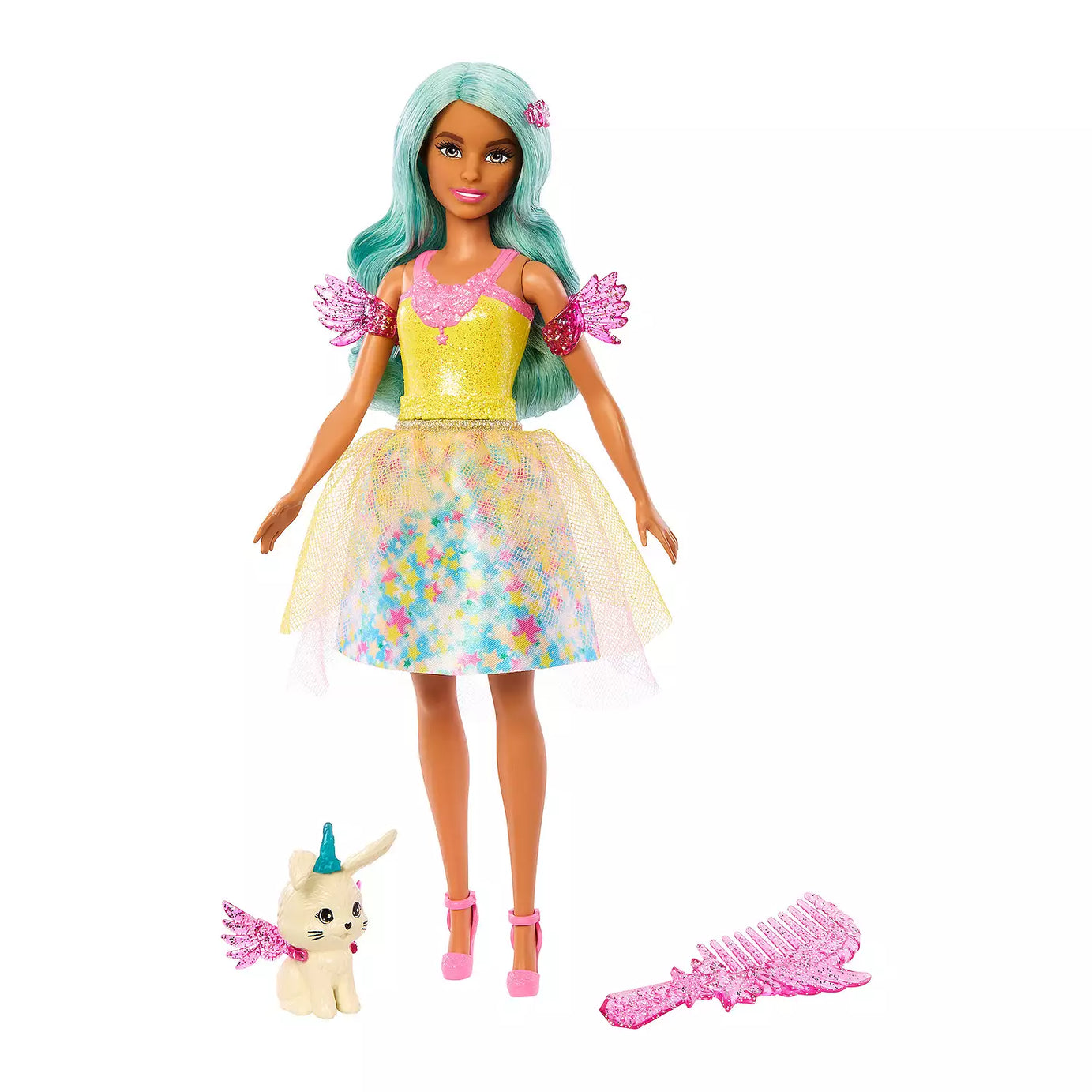 Barbie A Touch Of Magic Teresa Doll with Fairytale Outfit, Fantasy Hair & Pet Bunny – Includes Wing Accessories & Comb – Magical Gift for Kids 3+ Years | JCW51