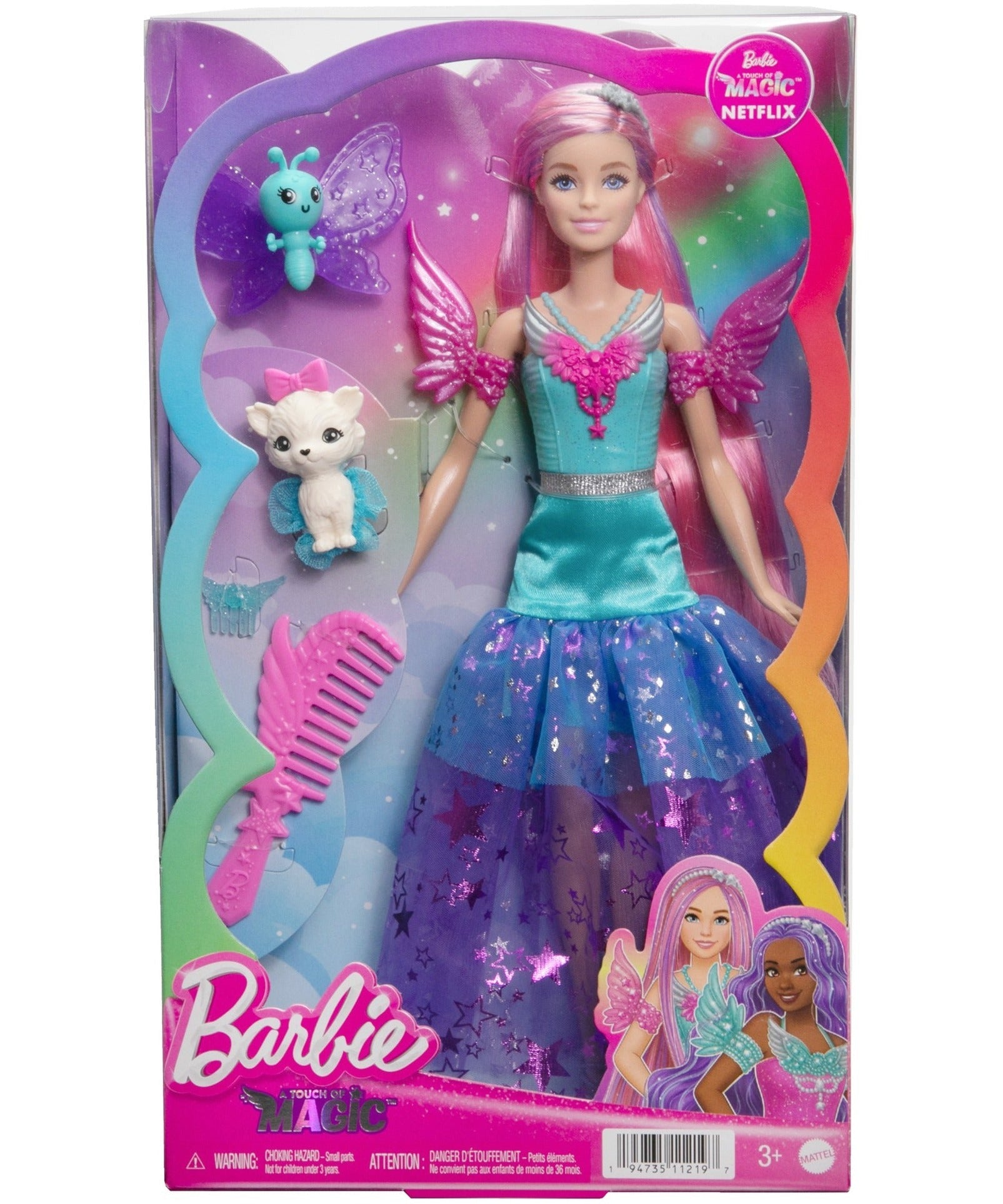 Barbie A Touch of Magic™ Malibu 30cm Doll – Fantasy Hair, Fairytale Dress & Adorable Pets for Magical Play | 3+ Years