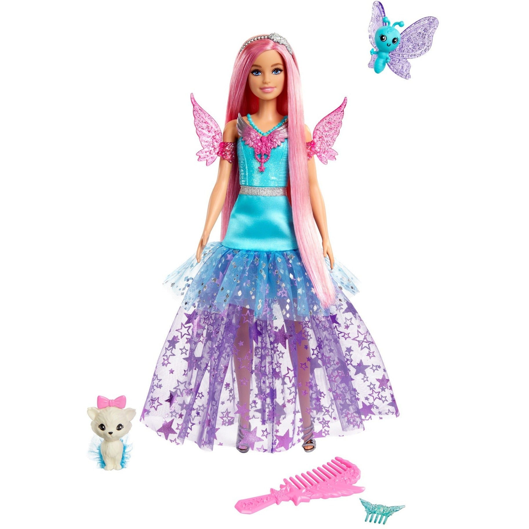 Barbie A Touch of Magic™ Malibu 30cm Doll – Fantasy Hair, Fairytale Dress & Adorable Pets for Magical Play | 3+ Years