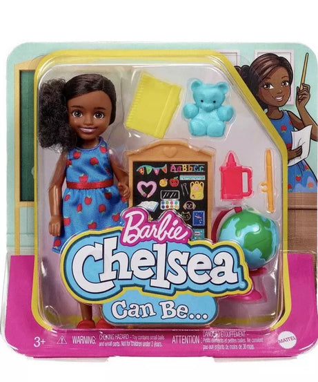 Barbie Chelsea Can Be… Teacher Doll – 6” Career Role Play Toy with Chalkboard, Globe & Accessories – Inspires Educational Fun for Kids 3+ Years