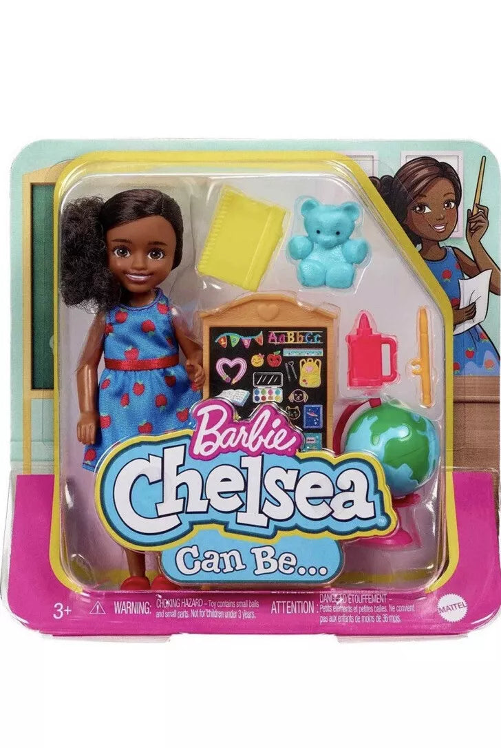 Barbie Chelsea Can Be… Teacher Doll – 6” Career Role Play Toy with Chalkboard, Globe & Accessories – Inspires Educational Fun for Kids 3+ Years