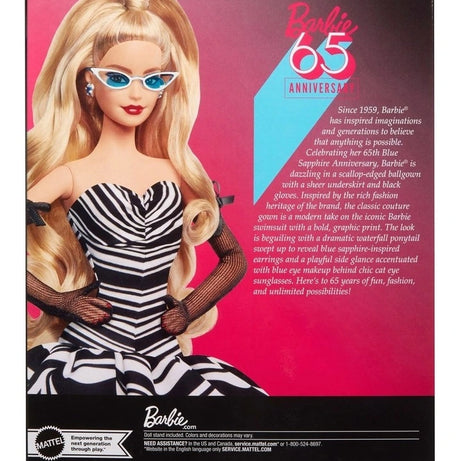 Barbie Signature 65th Anniversary Collectible Doll | Blonde Hair Gown - HRM58
