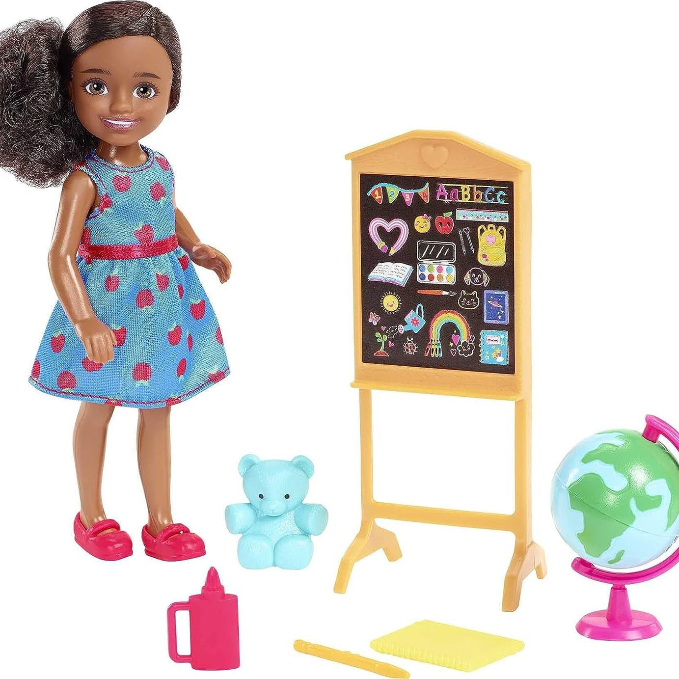 Barbie Chelsea Can Be… Teacher Doll – 6” Career Role Play Toy with Chalkboard, Globe & Accessories – Inspires Educational Fun for Kids 3+ Years