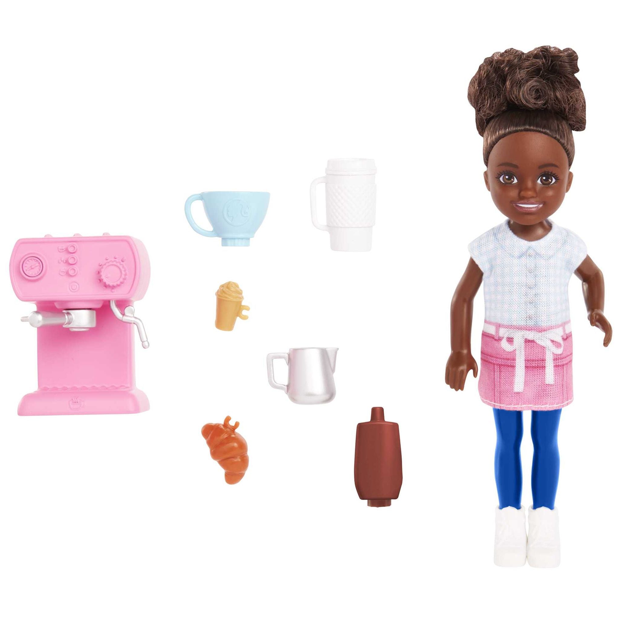 Barbie Chelsea Can Be… Barista 6" Doll Playset with Coffee Accessories – Fun Career Role-Playing Toy for Kids 3+ Years