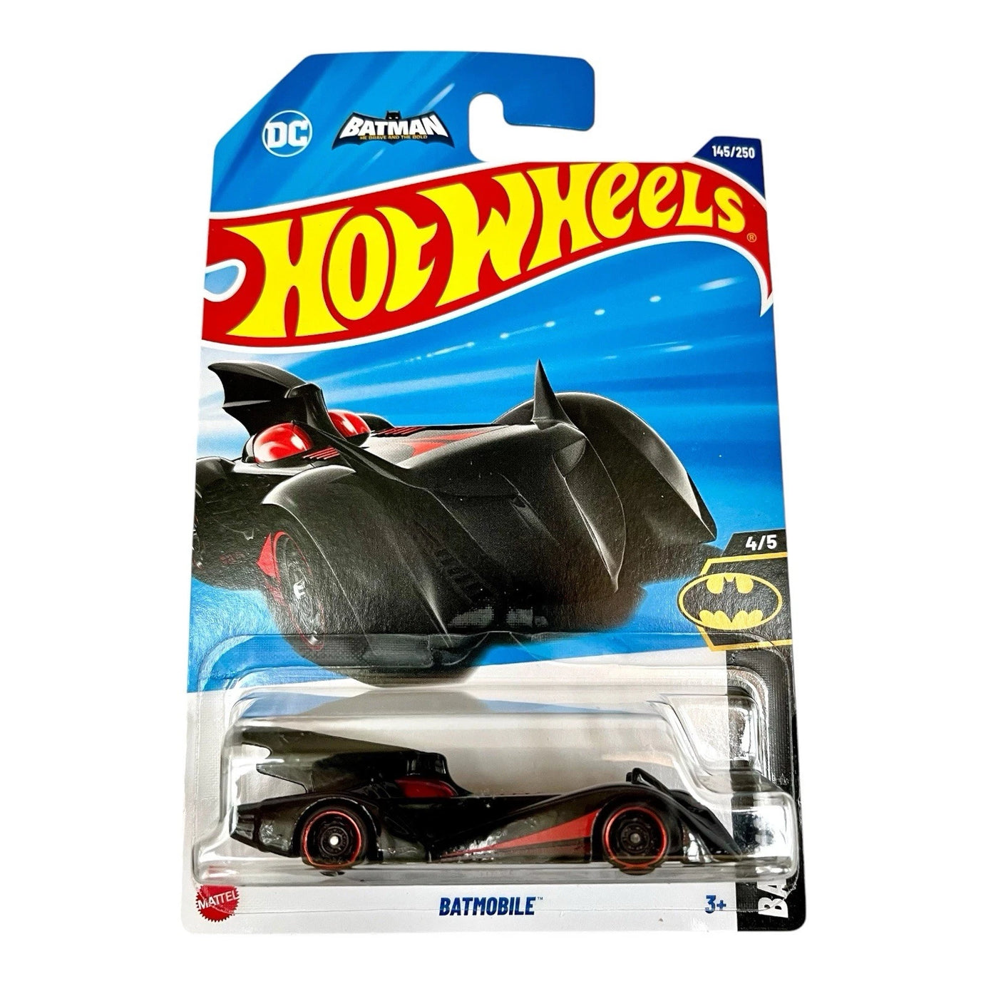 Hot Wheels Batmobile (145/250) | Batman Series (4/5) | 1:64 Scale Die-Cast Car from "Batman: The Brave and The Bold" for Kids & Collectors