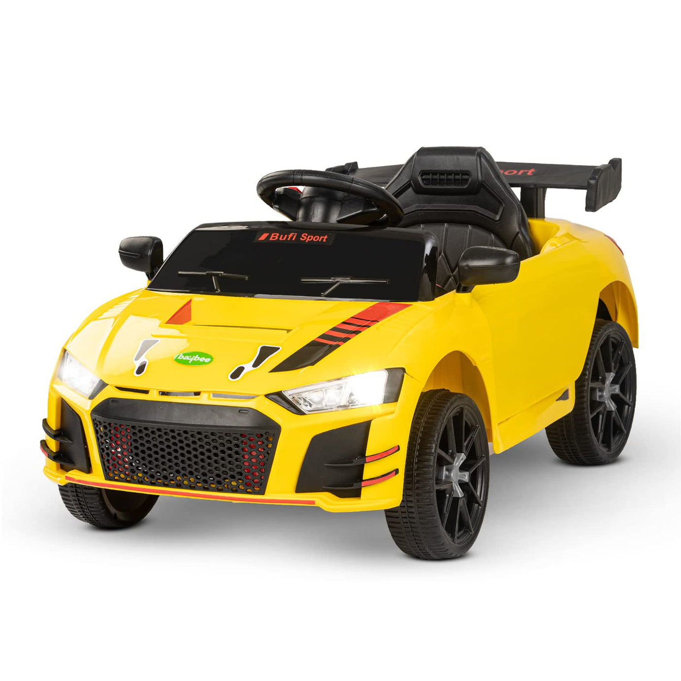 Baybee Bufi Sport Battery Operated Ride-on Kids Car with Music Remote Controller & Light for 1-4 Years (Yellow)