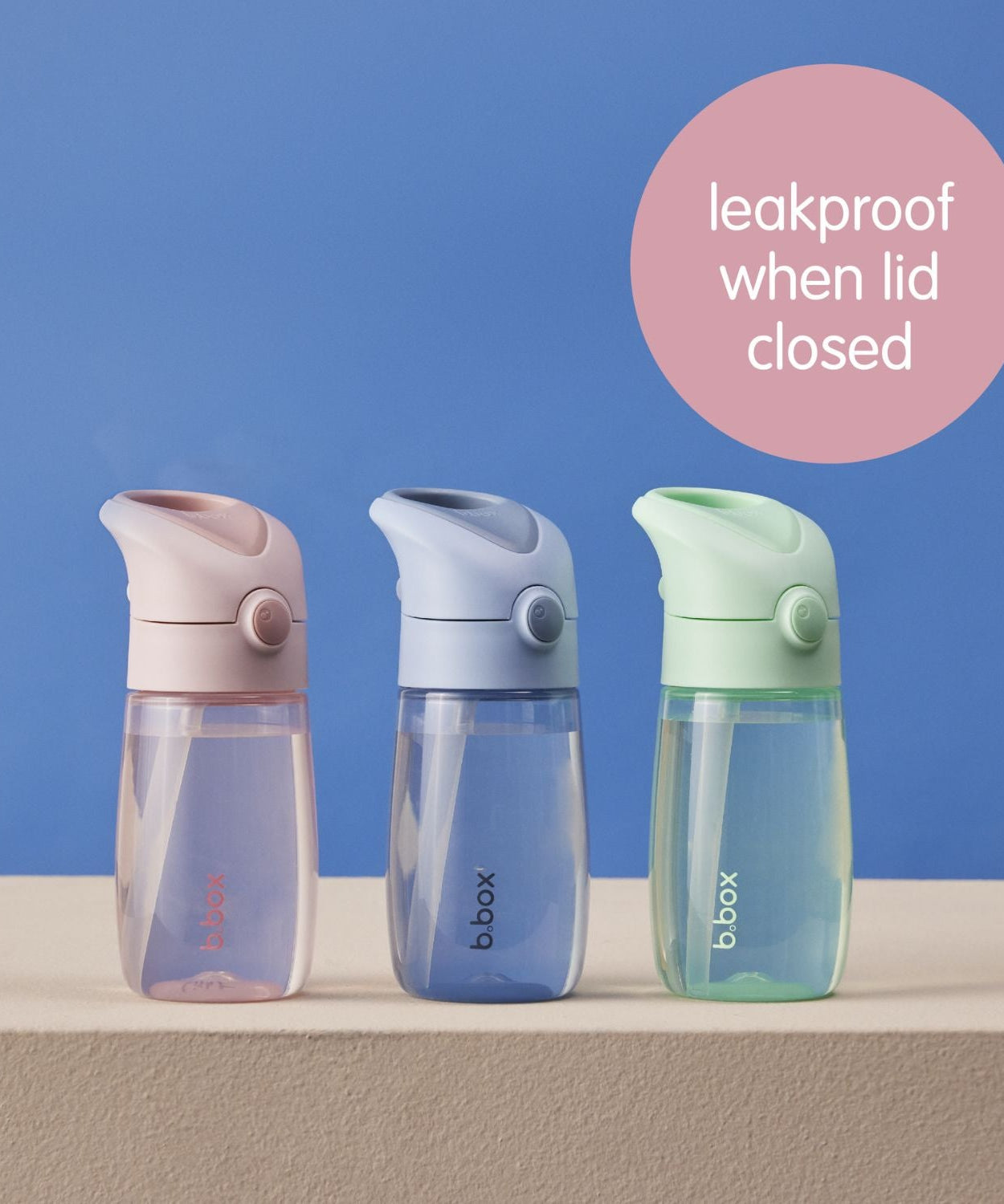 b.box Drink Bottle Jnr Leakproof 380ml – Blush Crush, Chill Out & Spearmint | BPA-Free Kids Bottle for Ages 12m+ | Easy-Clean, Leakproof & Interchangeable Design - MINIMEE KIDS