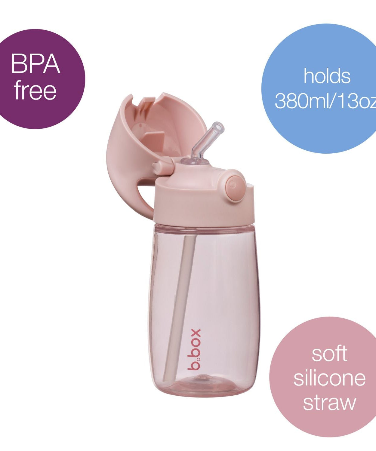b.box Drink Bottle Jnr Leakproof 380ml – Blush Crush, Chill Out & Spearmint | BPA-Free Kids Bottle for Ages 12m+ | Easy-Clean, Leakproof & Interchangeable Design - MINIMEE KIDS