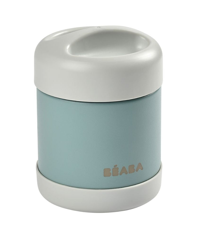BEABA Thermo-Portion Stainless Steel Vacuum Insulated Food Jar - 300ml | Light Mist & Eucalyptus Green | Keeps Food Hot or Cold