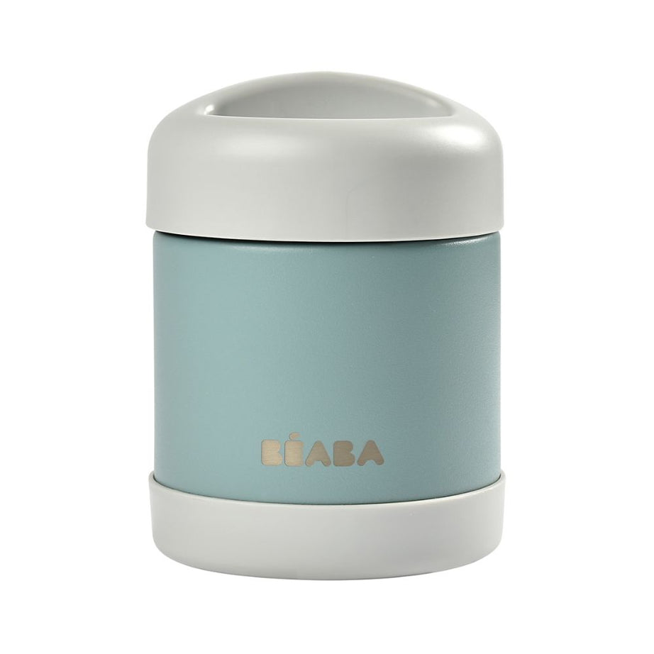 BEABA Thermo-Portion Stainless Steel Vacuum Insulated Food Jar - 300ml | Light Mist & Eucalyptus Green | Keeps Food Hot or Cold