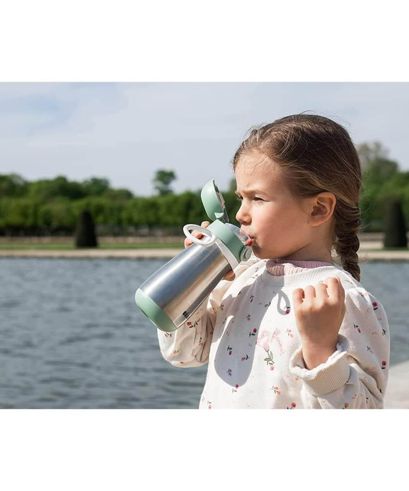 Beaba Stainless Steel Bottle with Spout & Handle for Toddlers 18+ Months | 350ml | Durable & Leak-Proof Design