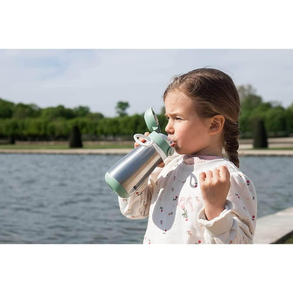 Beaba Stainless Steel Bottle with Spout & Handle for Toddlers 18+ Months | 350ml | Durable & Leak-Proof Design