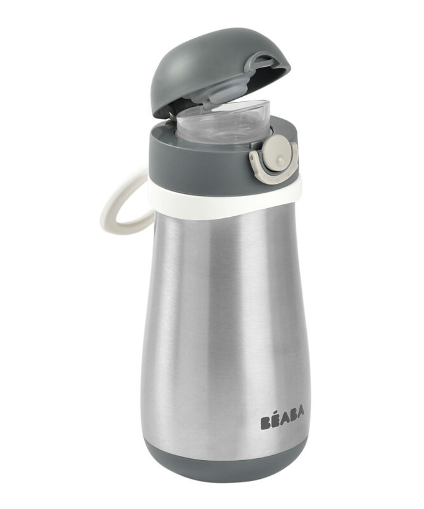 Beaba Stainless Steel Bottle with Spout & Handle for Toddlers 18+ Months | 350ml | Durable & Leak-Proof Design