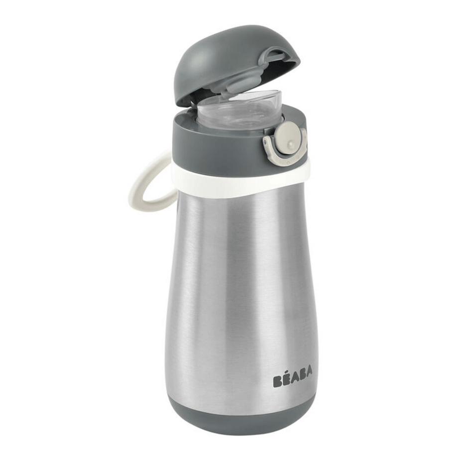 Beaba Stainless Steel Bottle with Spout & Handle for Toddlers 18+ Months | 350ml | Durable & Leak-Proof Design