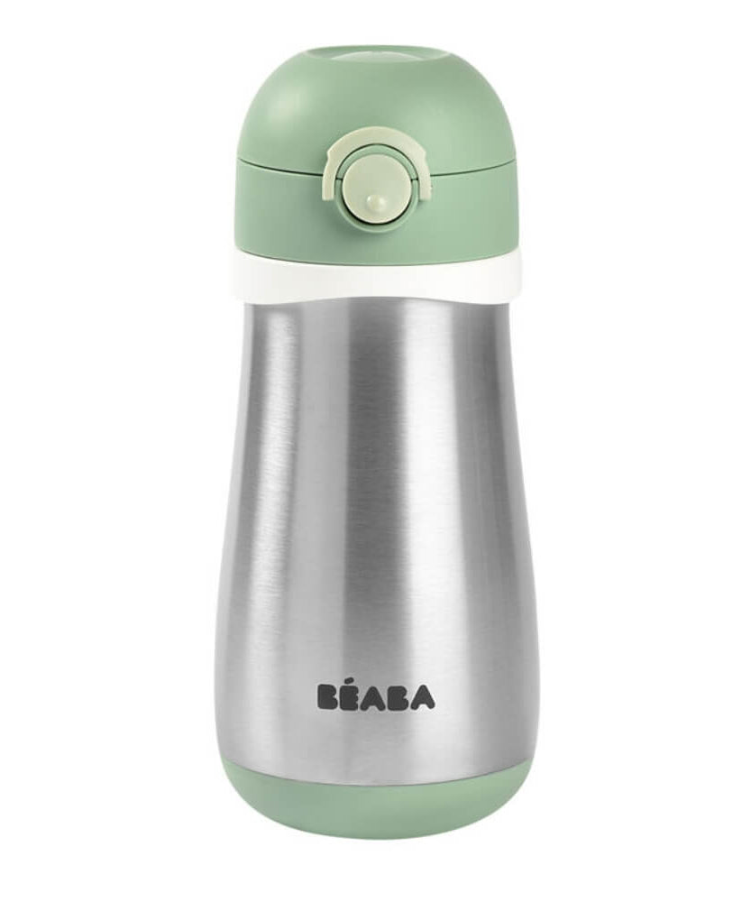 Beaba Stainless Steel Bottle with Spout & Handle for Toddlers 18+ Months | 350ml | Durable & Leak-Proof Design