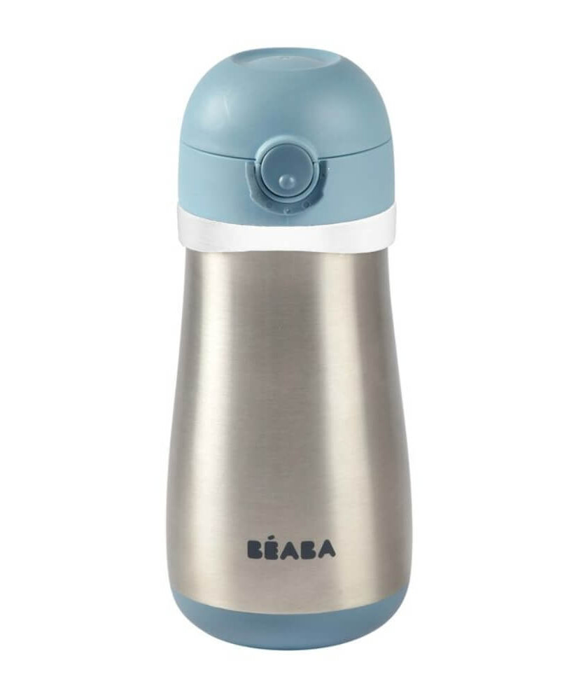 Beaba Stainless Steel Bottle with Spout & Handle for Toddlers 18+ Months | 350ml | Durable & Leak-Proof Design