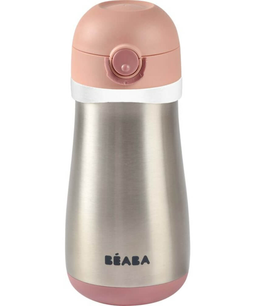 Beaba Stainless Steel Bottle with Spout & Handle for Toddlers 18+ Months | 350ml | Durable & Leak-Proof Design