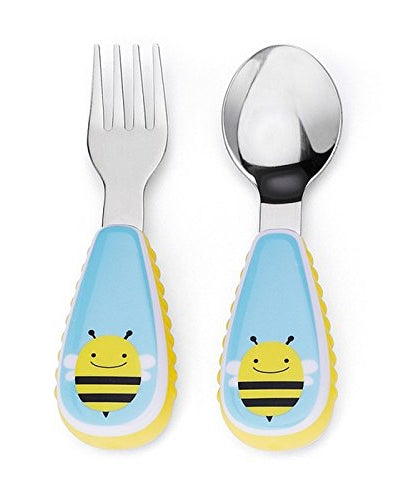 Skip Hop Zootensils Fork & Spoon Set | Utensils for Toddlers 12+ Months - MINIMEE KIDS