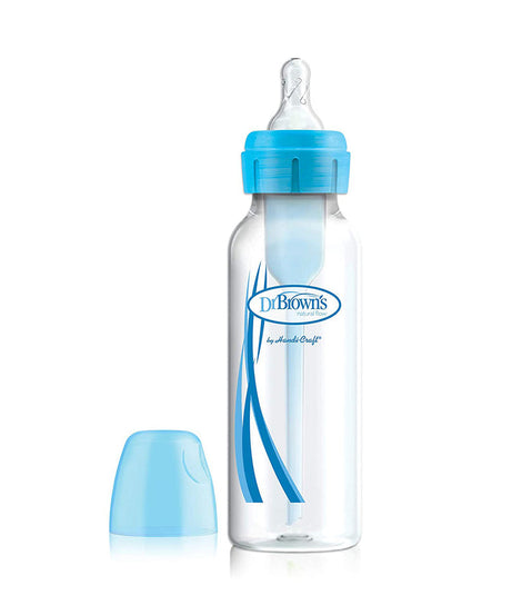 Dr. Brown's Options+ Anti-Colic Narrow Neck Baby Feeding Bottle – 250ml | Natural Flow Teat | Clinically Proven to Reduce Colic, Gas & Burping | BPA-Free | Available in Blue, Pink & White - MINIMEE KIDS