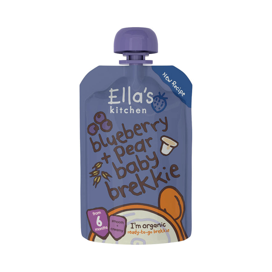 Ella's Kitchen Organic Blueberry + Pear Baby Brekkie | From 6 Months | 100g