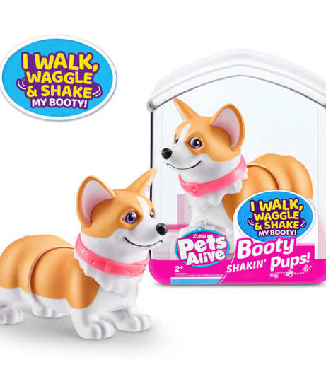 Zuru Pets Alive Booty Shakin' Pups - Interactive Mini Dog Toys That Walk, Waggle, and Booty Shake - Electronic Puppy Toy for Kids - you will get randomly 1 puppy only
