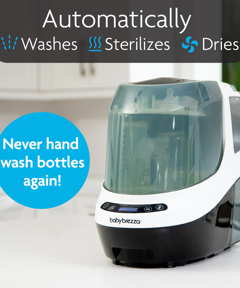 Baby Brezza Bottle Washer Pro | All-in-One Automatic Bottle Washer, Sterilizer & Dryer | Clinically Proven Better than Hand Washing | HEPA Filtered & 6 Cleaning Modes | 12-Month Warranty - MINIMEE KIDS