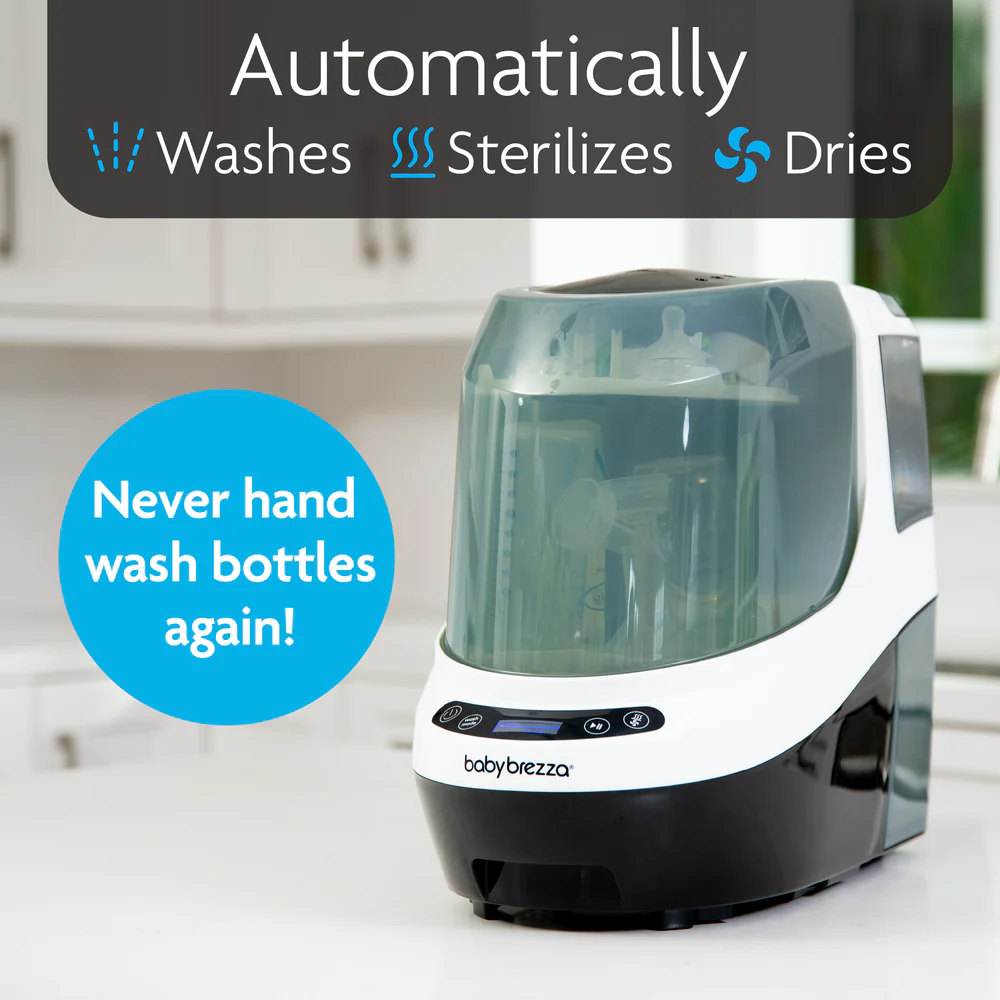 Baby Brezza Bottle Washer Pro | All-in-One Automatic Bottle Washer, Sterilizer & Dryer | Clinically Proven Better than Hand Washing | HEPA Filtered & 6 Cleaning Modes | 12-Month Warranty - MINIMEE KIDS