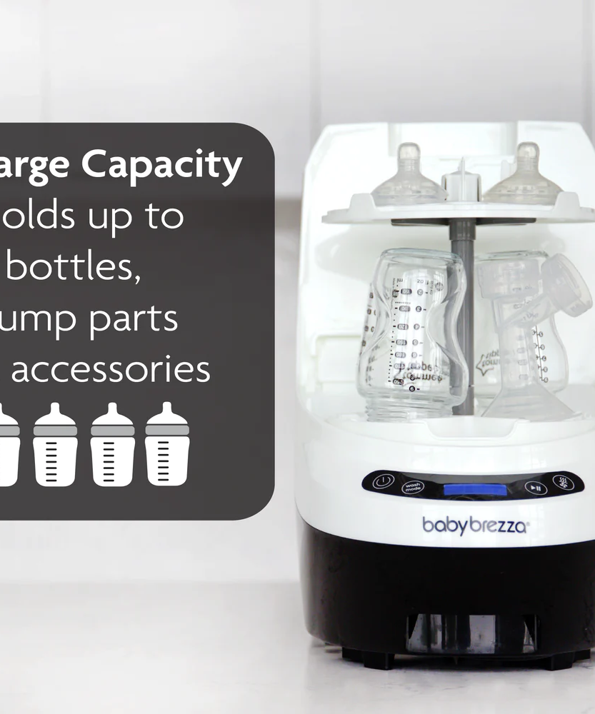 Baby Brezza Bottle Washer Pro | All-in-One Automatic Bottle Washer, Sterilizer & Dryer | Clinically Proven Better than Hand Washing | HEPA Filtered & 6 Cleaning Modes | 12-Month Warranty - MINIMEE KIDS