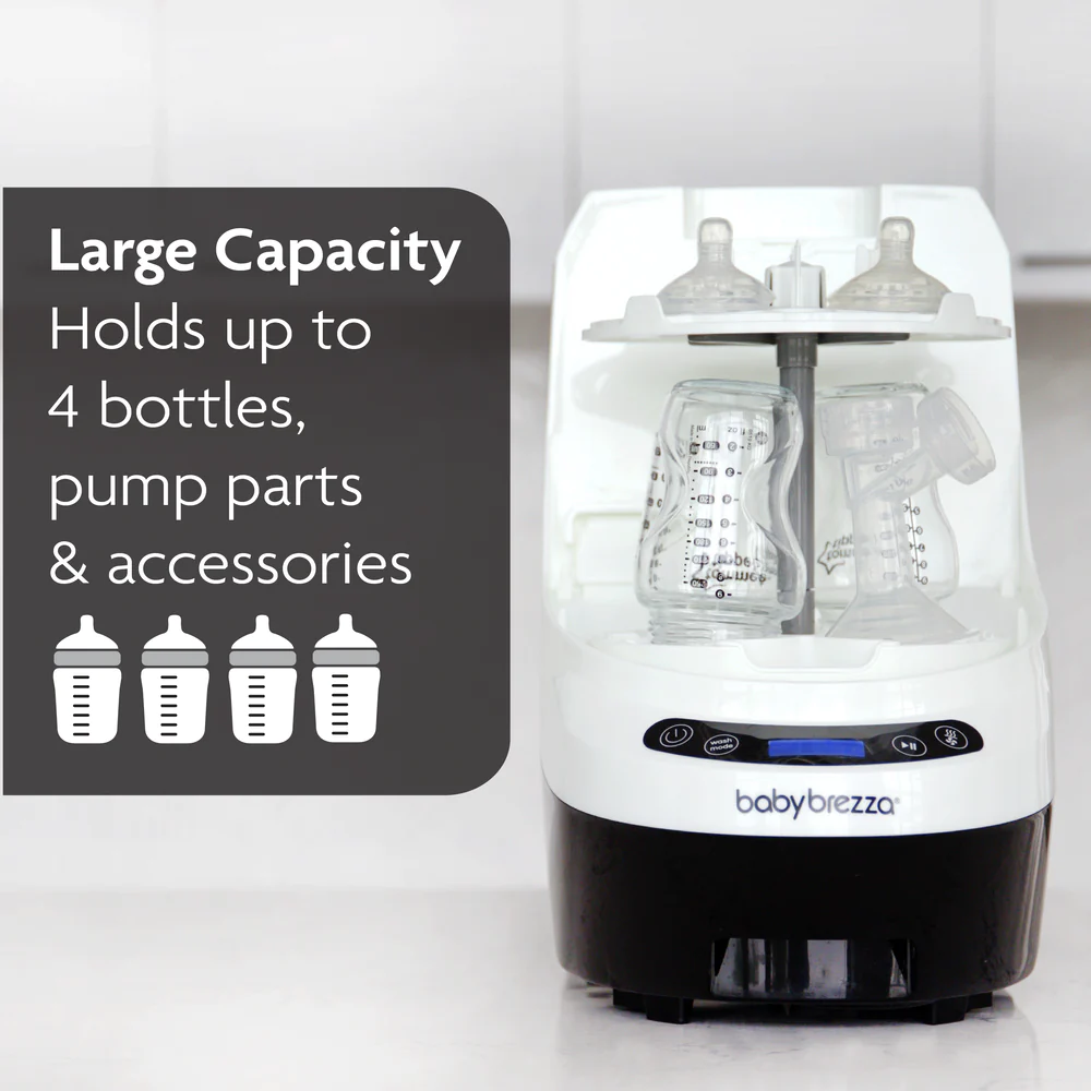 Baby Brezza Bottle Washer Pro | All-in-One Automatic Bottle Washer, Sterilizer & Dryer | Clinically Proven Better than Hand Washing | HEPA Filtered & 6 Cleaning Modes | 12-Month Warranty - MINIMEE KIDS
