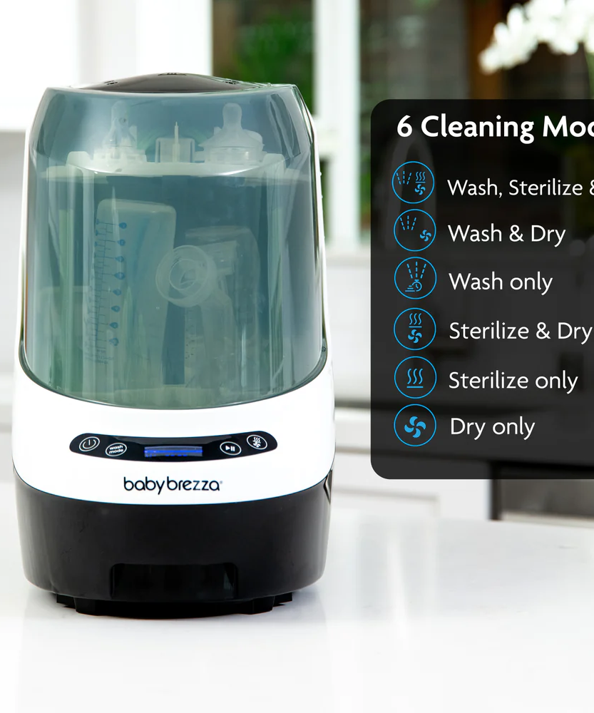 Baby Brezza Bottle Washer Pro | All-in-One Automatic Bottle Washer, Sterilizer & Dryer | Clinically Proven Better than Hand Washing | HEPA Filtered & 6 Cleaning Modes | 12-Month Warranty - MINIMEE KIDS