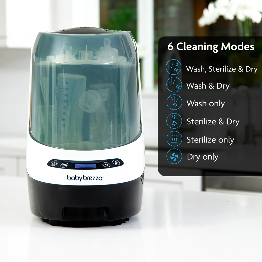 Baby Brezza Bottle Washer Pro | All-in-One Automatic Bottle Washer, Sterilizer & Dryer | Clinically Proven Better than Hand Washing | HEPA Filtered & 6 Cleaning Modes | 12-Month Warranty - MINIMEE KIDS