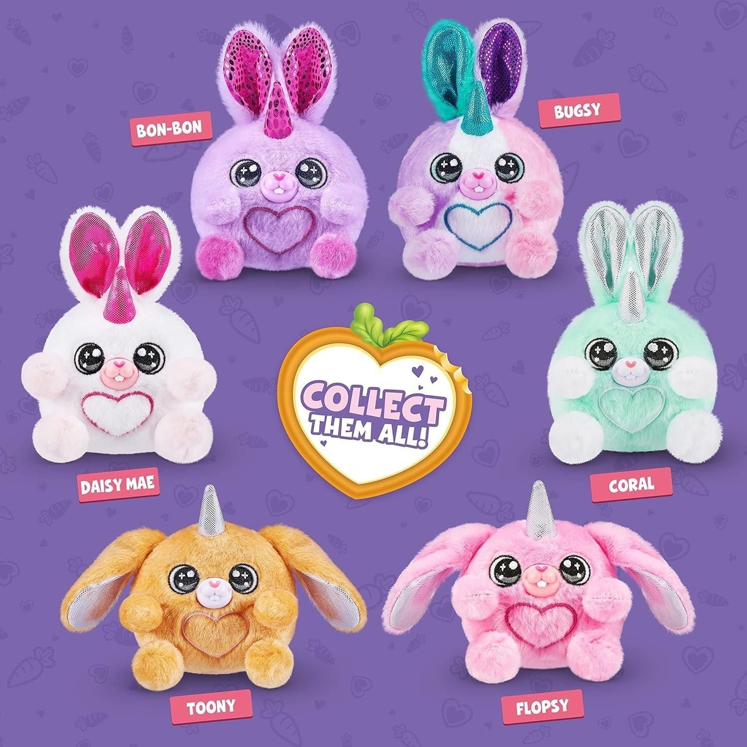 Zuru Rainbocorns Bunnycorn Surprise! - 4 Surprises Inside, Collect All 6 for Ages 3+ | Collectible Plush Pets for Boys & Girls