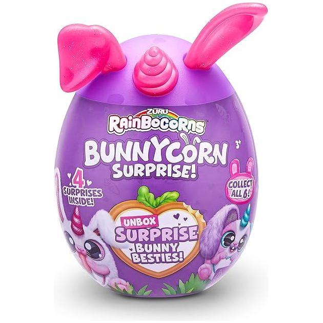 Zuru Rainbocorns Bunnycorn Surprise! - 4 Surprises Inside, Collect All 6 for Ages 3+ | Collectible Plush Pets for Boys & Girls