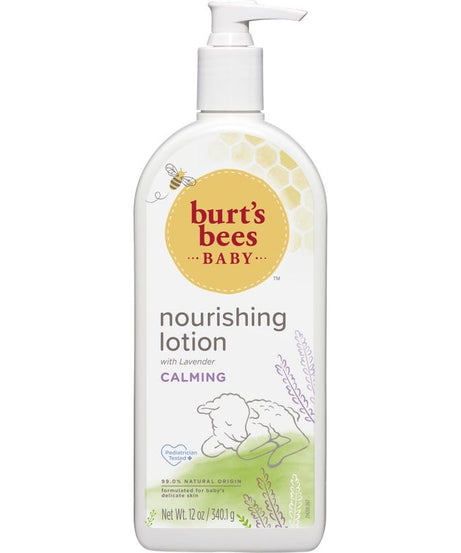Burt’s Bees Baby Nourishing Lotion – Calming Lavender Scent – 99% Natural Moisturizer with Shea Butter, Coconut Oil & Aloe – Gentle Hydration for Baby’s Delicate Skin – Made in USA – 340.1g - MINIMEE KIDS