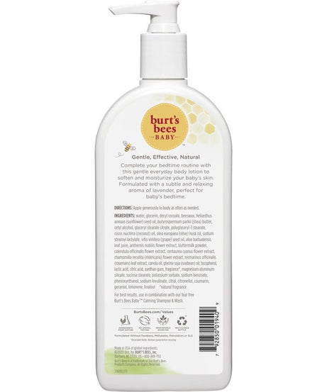 Burt’s Bees Baby Nourishing Lotion – Calming Lavender Scent – 99% Natural Moisturizer with Shea Butter, Coconut Oil & Aloe – Gentle Hydration for Baby’s Delicate Skin – Made in USA – 340.1g - MINIMEE KIDS