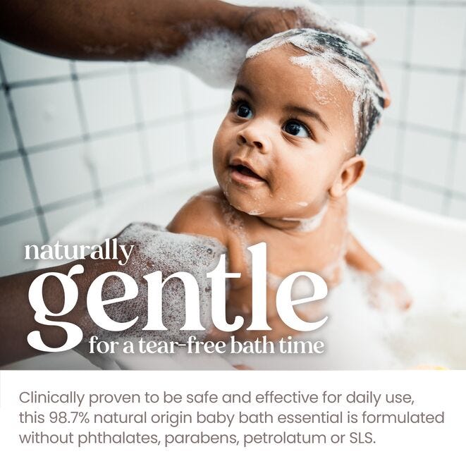 Burt’s Bees Baby Shampoo & Wash | Original - Tear-Free, Gentle & Natural | 236.5ml, 354.8ml, 621ml | Made in USA | Plant-Based, Hypoallergenic Baby Wash for Soft & Clean Skin