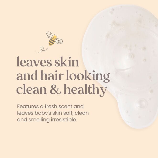 Burt’s Bees Baby Shampoo & Wash | Original - Tear-Free, Gentle & Natural | 236.5ml, 354.8ml, 621ml | Made in USA | Plant-Based, Hypoallergenic Baby Wash for Soft & Clean Skin