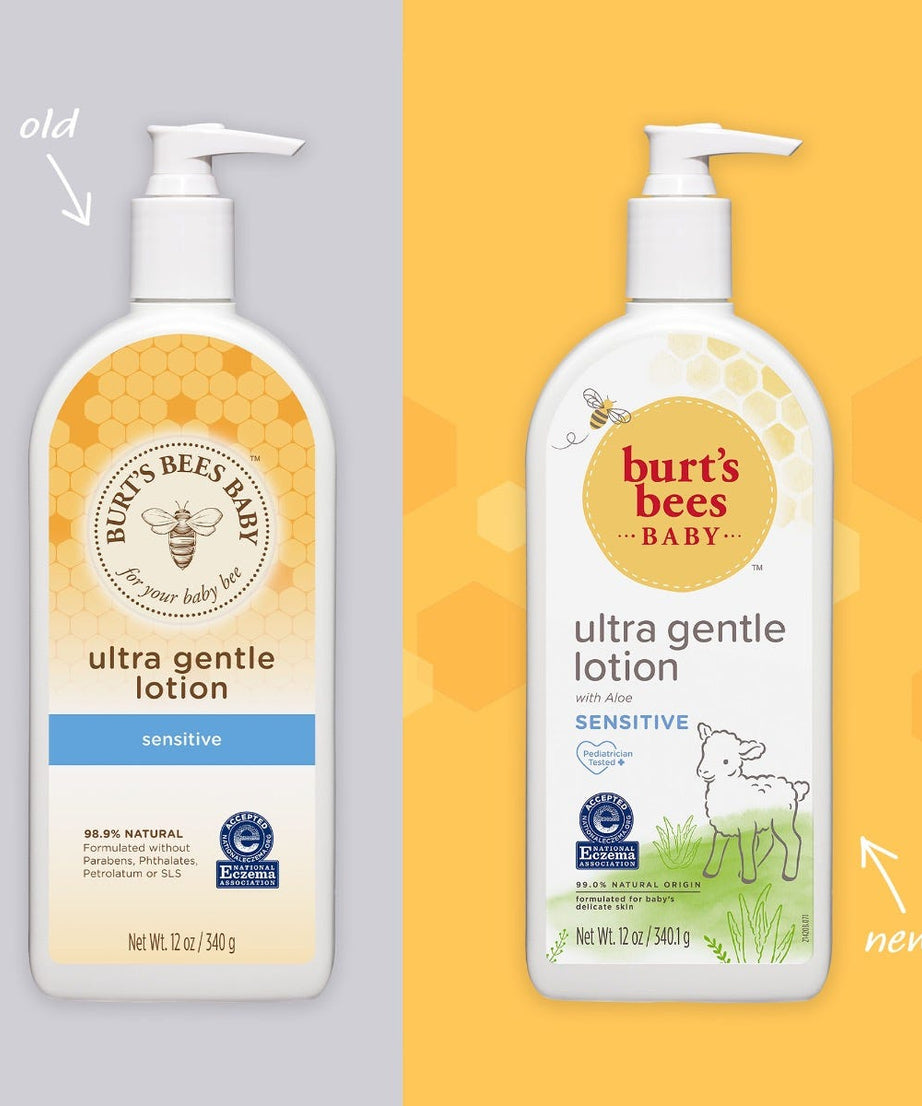 Burt's Bees Baby Ultra Gentle Lotion with Aloe – 99% Natural Moisturizer for Baby’s Sensitive Skin – Quick-Absorbing with Shea Butter & Jojoba – Pediatrician-Tested, Hypoallergenic Baby Lotion | Made in USA – 340.1g